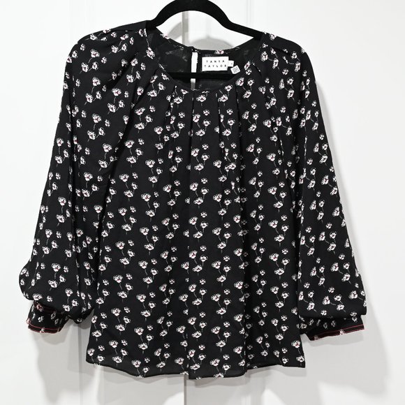 Tanya Taylor Gillian Poppy Print Shirt 100% Silk | Size 6 - Picture 3 of 10